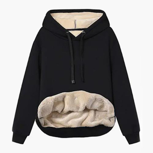 European and American winter women's clothing warm lamb cashmere pockets hooded sportswear coat