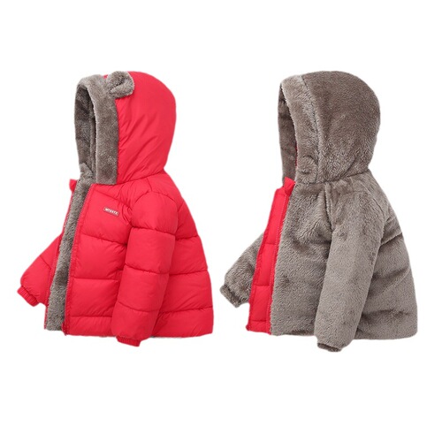 Stylish children's lambswool cotton coats: Boys' down-filled cotton jackets, girls' padded cotton jackets, and thickened kids' outerwear.