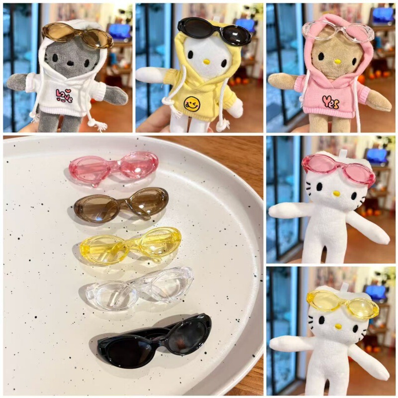 【Doll Accessories】Long-Legged Kitty Fashionable Outfits with Trendy Cat-Eye Glasses Trendy Doll Accessories