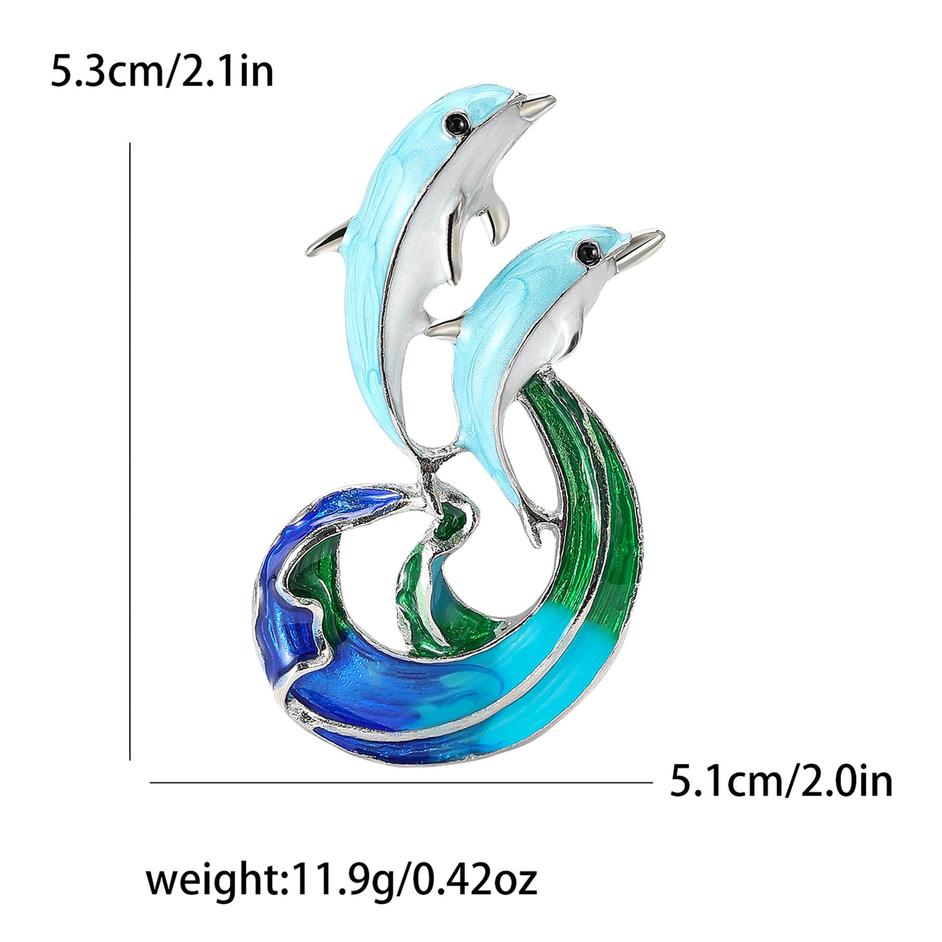 Alloy Material Cute Korean Style Pin Cartoon Dolphin Alloy Enamel Unisex Corsage Brooches