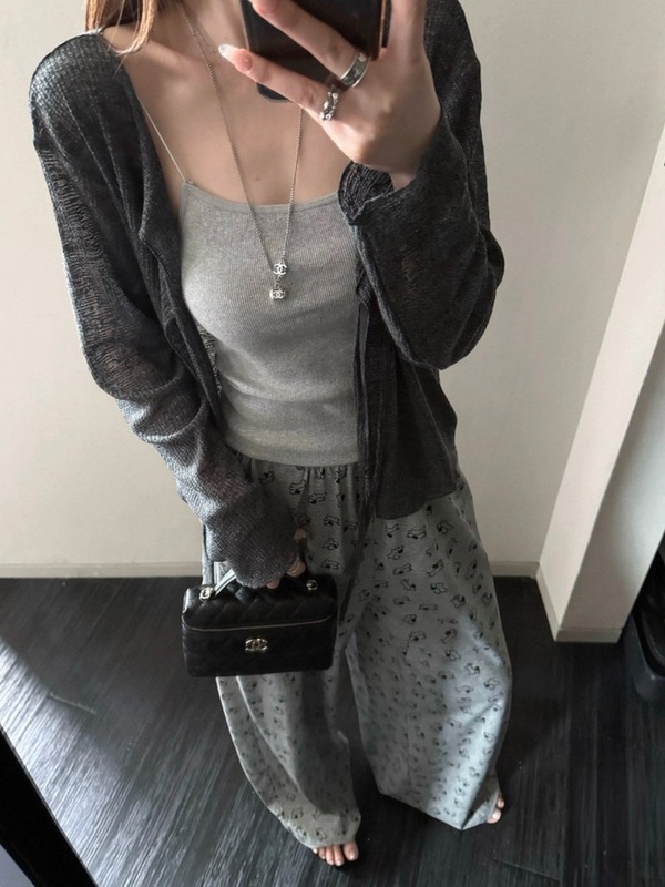 淡颜 跨季节可前后俩穿肌理感宽松休闲防晒针织开衫|undefined