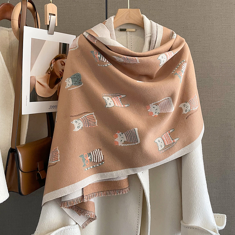 Basic Style Women's Basic Color Block Imitation Cashmere Printing Scarf