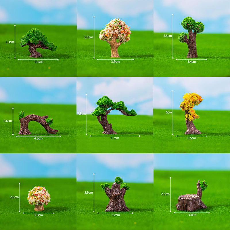 微景观创意彷真绿树花 苔藓DIY园艺生态瓶造场景装饰品配件小摆件