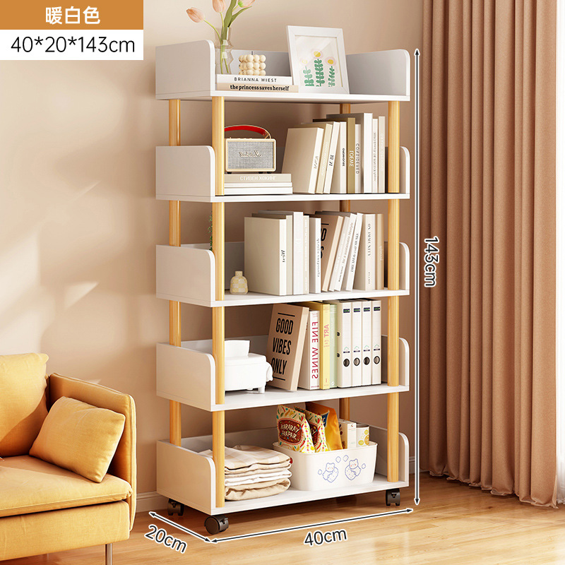 Estantería de almacenamiento de piso estante de almacenamiento dormitorio montado en la pared con ruedas simple moderno producto estante de almacenamiento estante