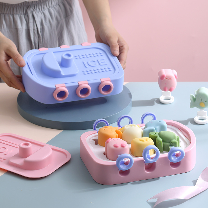 Internet Celebrity Boat Household Ice Cream Silicone Ice Mold Cartoon Ice Cream Mold DIYIce Tray Popsicle Baby Products Ice Box
