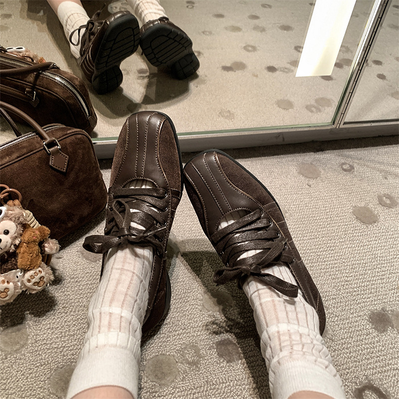 Cowhide version ~ Su Yinyin with functional square head strap ballet shoes increased casual Mary Jane shoes women