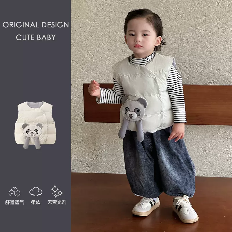 婴儿2025新款男宝宝轻薄羽绒马甲秋冬款衣服冬季保暖背心儿童坎肩
