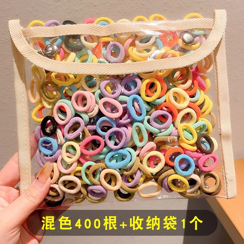 Banda de goma para niños lazo de pelo anillo de toalla anillo de pelo de niña bebé cabeza cuerda sin costuras no duele cabello trenza elástica alta