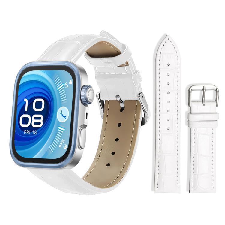 xDfind pulsera de cuero con botón de bambú para Huawei Watch Fit 4 Pro / Fit 4 / Fit 3 20mm