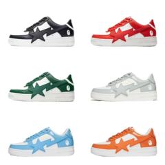 BAPESTA SK8 DUNK 黒、緑、赤 ストリート トレンド カップル バイブ ロートップ カジュアル スニーカー