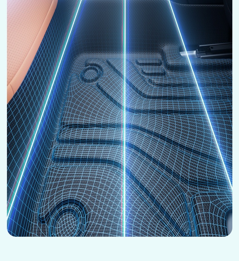 Full-coverage TPE car floor mats for the driver's seat are suitable for BMW X3/X1/X5, 3 Series, and 5 Series, as well as the passenger and rear seats