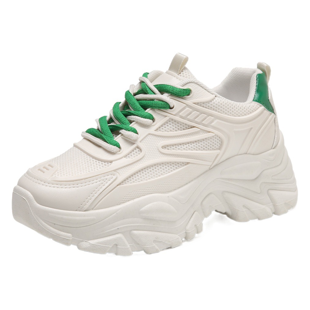 High Street versátil estudiante ins moda transpirable casual deportes zapatos de mujer Nicho retro zapatos blancos de alto aspecto primavera y otoño de las mujeres