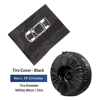 Car Tire Covers, Dust-Proof Tire: Spare wheel cover - black-belt-size-l-1-piece