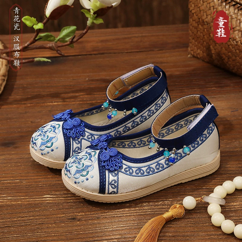 Детская тканевая обувь династии Хань, обувь династии Хань в китайском стиле, туфли для девочек в костюме Тан, старая тканевая обувь в древнем стиле Пекина, туфли с вышивкой