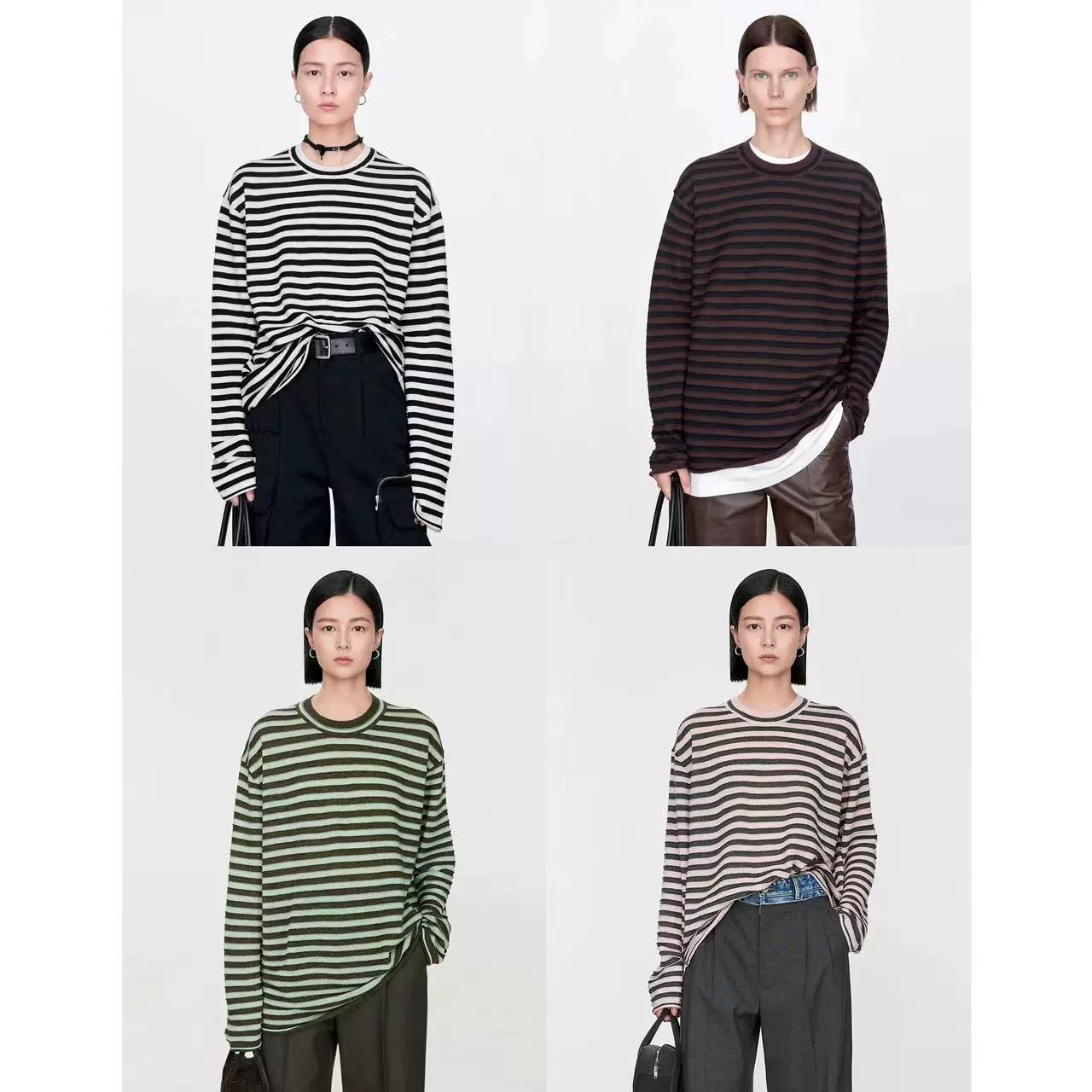 JOC/счетчик взрывных моделей Ken Dou Ветер чрезвычайно мягкий шелковый шерстяной стираемый машина трехмерная полосатая нижняя рубашка для женщин