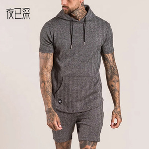 Shorts sport casual short sleeve sweater suit for men