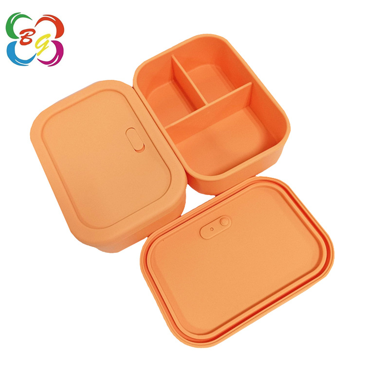 Caja de almuerzo de silicona de grado alimenticio, caja de almuerzo portátil general para estudiantes de secundaria y secundaria, caja de almuerzo de silicona caliente por microondas