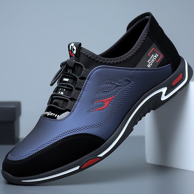 Zapatos de cuero casuales de hombre, zapatos de cuero ligeros y transpirables, zapatos de cuero de suela suave, zapatos de cuero de negocios, zapatos de hombre perezosos.