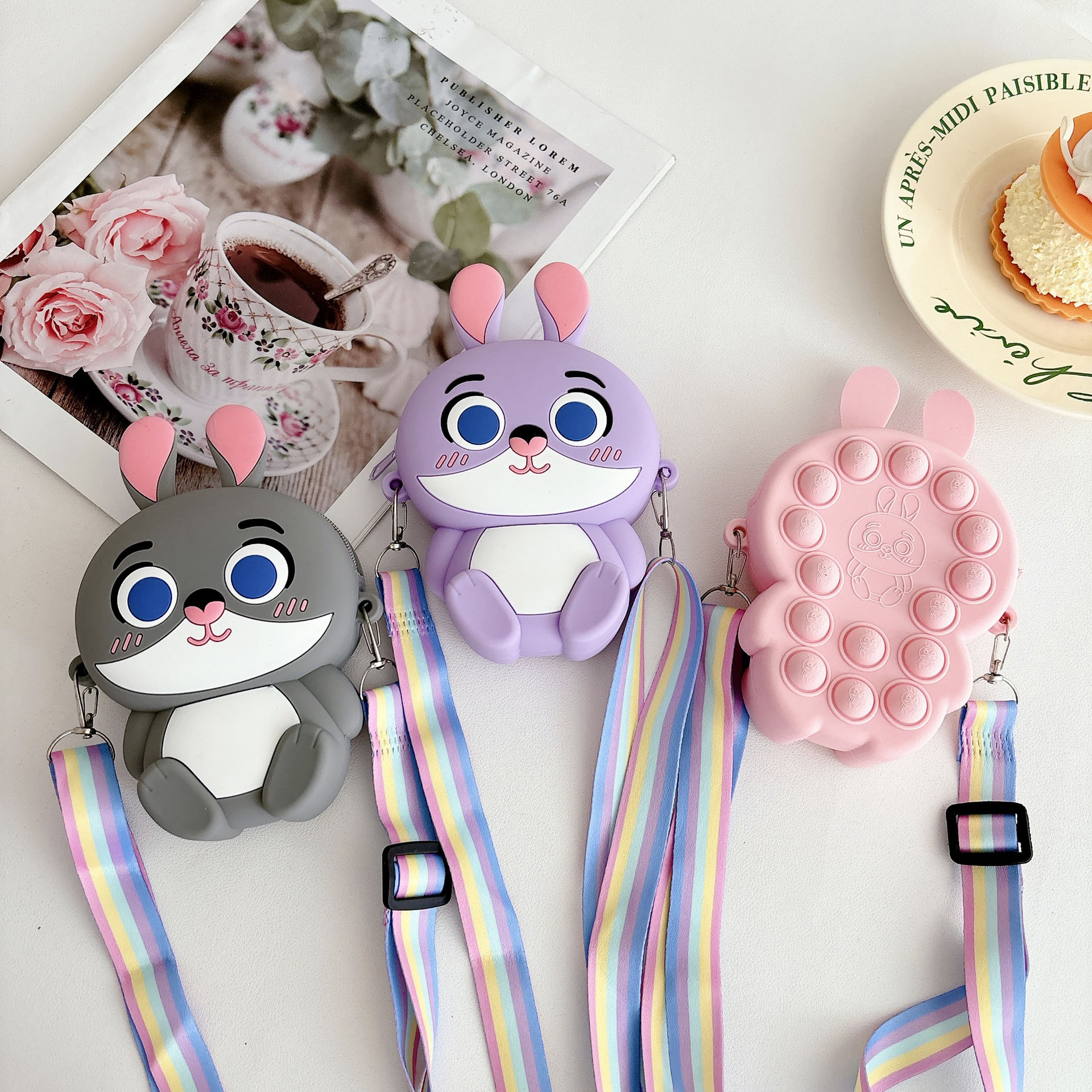 Zootopia Cartoon Children's Bag Silicone Coin Purse Cute Bunny Storage Shoulder/Crossbody Bag