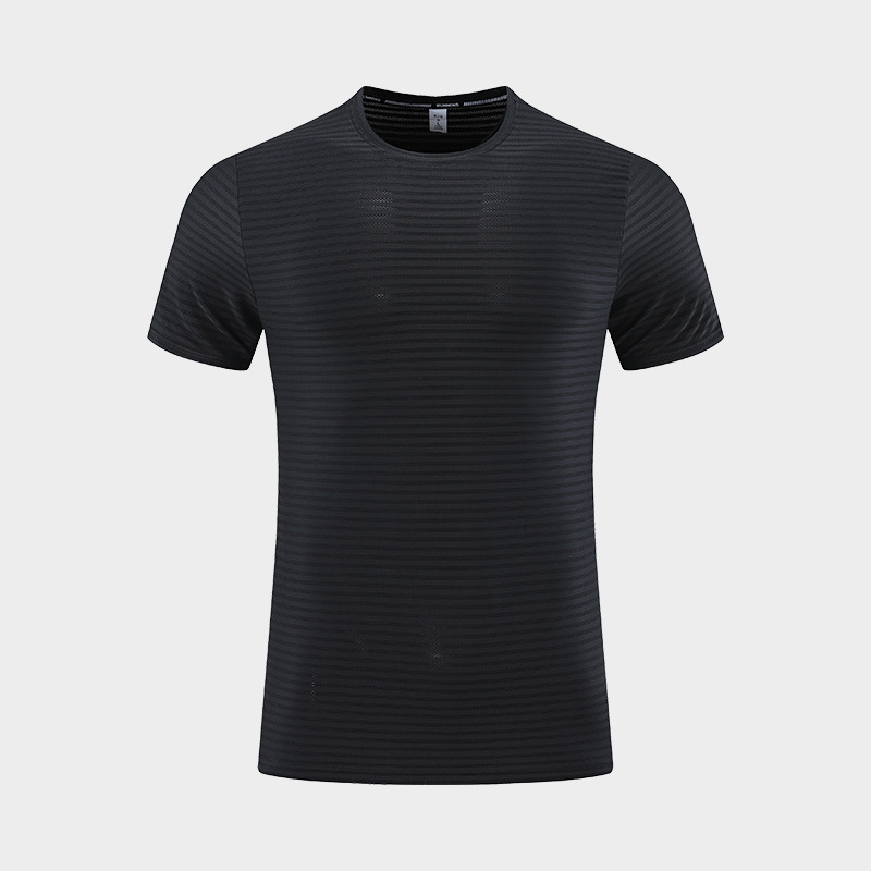 Camiseta Deportiva de Secado Rápido para Hombre, Cuello Redondo, Manga Corta, de Seda de Hielo, para Entrenamiento y Running, Comercio Exterior Transfronterizo