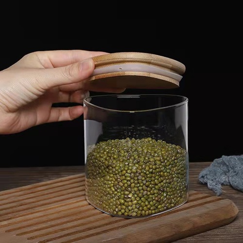 高硼硅玻璃三角形储物罐厂家 杂粮茶叶罐糖果食品收纳密封罐厨房