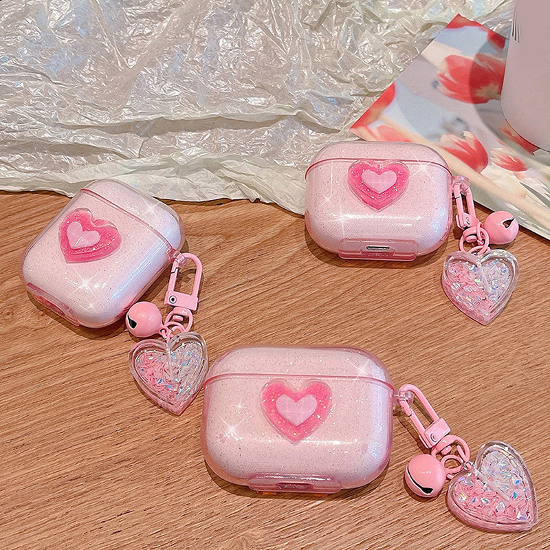 AirPods Pro2 Glitter Heart Crystal Apple 3Rd Generation Bluetooth Headphone Shell Suitable for AirPods 1/2/ 3P AirPods Pro2 Glitter Heart Crystal Apple 3Rd Generation Bluetooth Headphone Shell Suitable for AirPods 1/2/ 3P