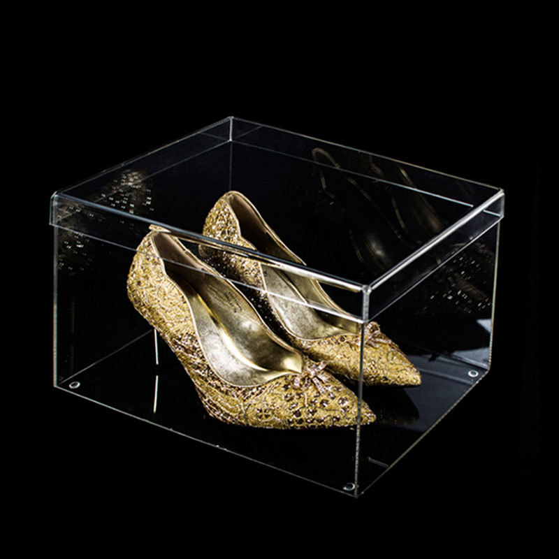 跨境亚克力天地盖盒子有机玻璃礼鞋亚马逊防尘收纳展示柜手办礼盒