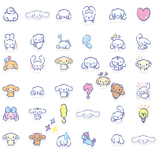 Sanli District Bird Sticker Kuromi Cinnamon Dog Melody hellokitty Pacha Dog Waterproof Handbook Sticker