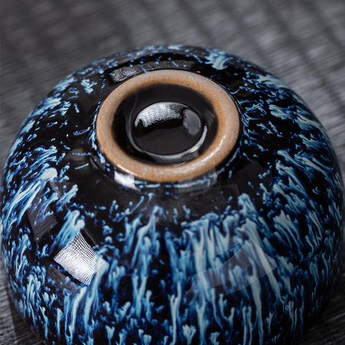 Yao change ceramic single cup Jianzhan Tianmu glaze tea cup tea bowl creative personal master cup large size tasting cup straw hat cup 