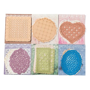 Momo hollow lace paper shining shimmer series Journal DIY decorative collage base material decoration 6 models