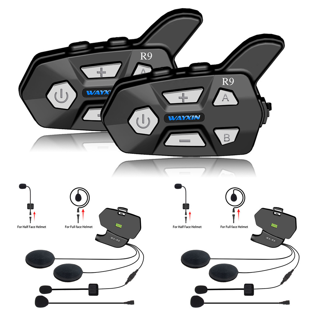 Motorcycle Helmet Bluetooth Intercom Wayxin R9 Bluetooth Headset Helmet Headset Motorcycle Headset