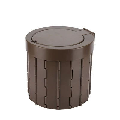 Kempinq və səyahət Toilet with Lid Washable - brown-garbage-bag-storage-bag-curing-agent