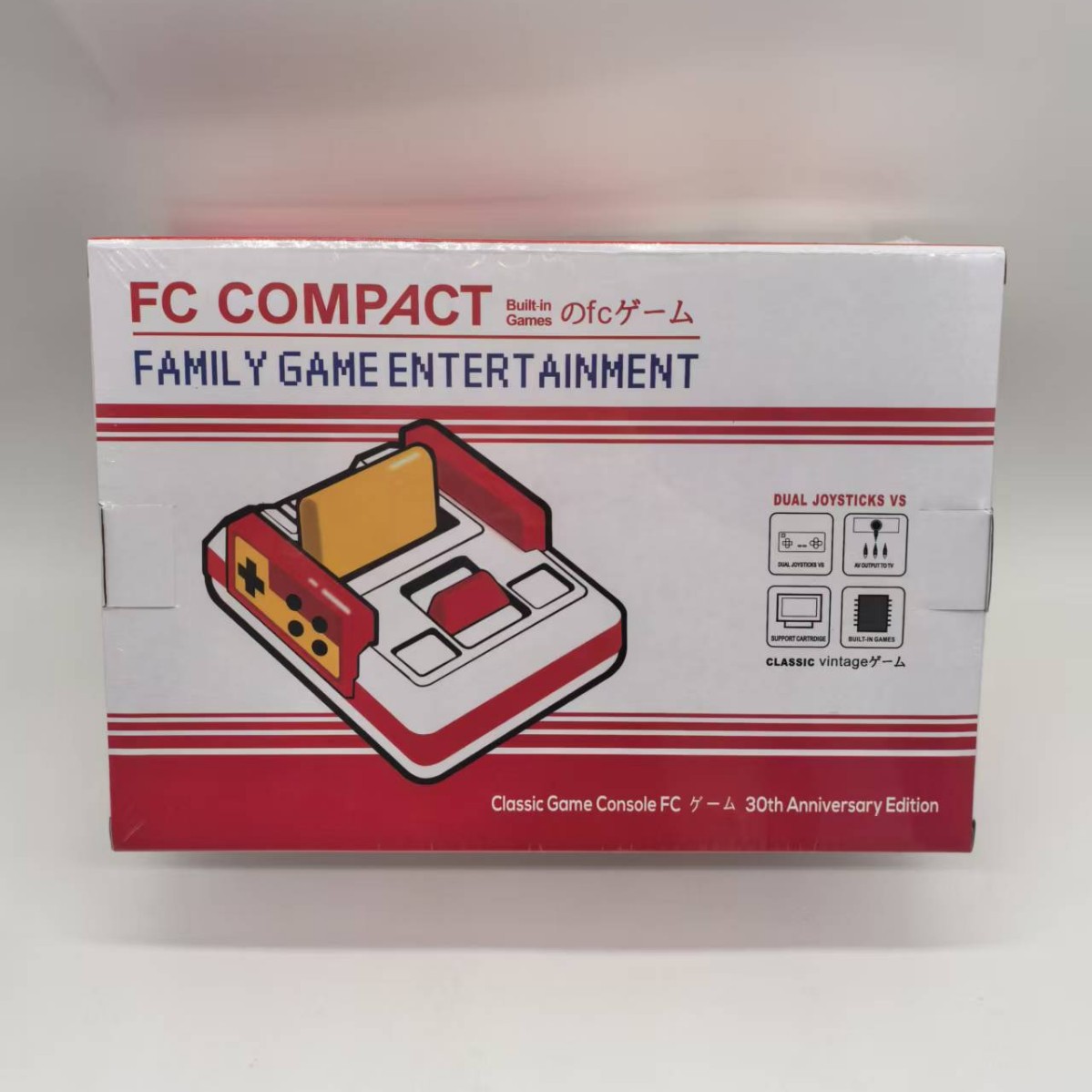 Cross-Border Nes Classic Retro Tv Game Console Red and White Machine G106-Av Standard Definition Fc Game with Yellow Card for Two-Player Play