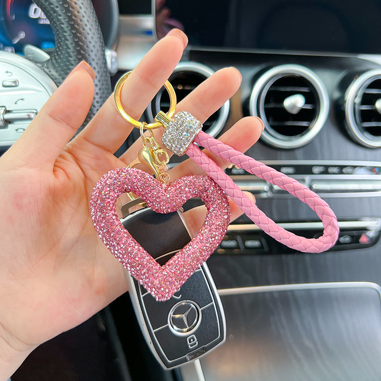 Cute Sweet Heart Shape Clay Plating Inlay Rhinestones Women's Keychain display picture 8