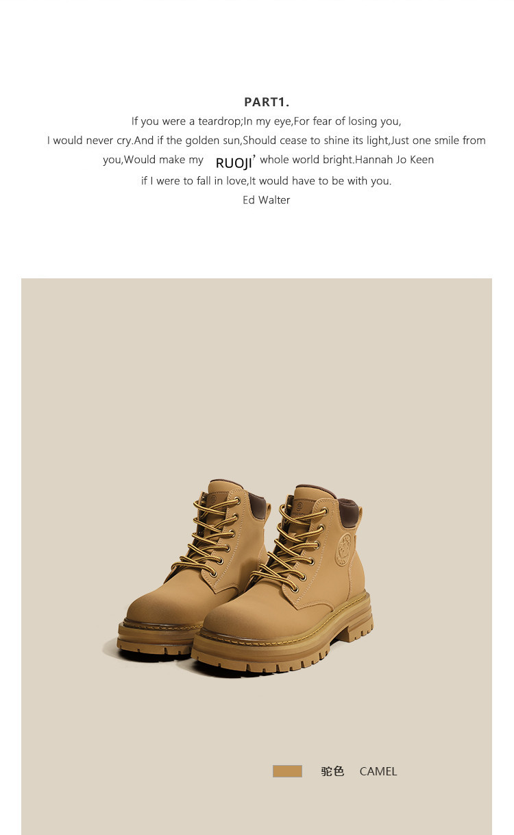 Women's Martin Boots Thick Soled British Style Casual Work Boots_voghion.com
