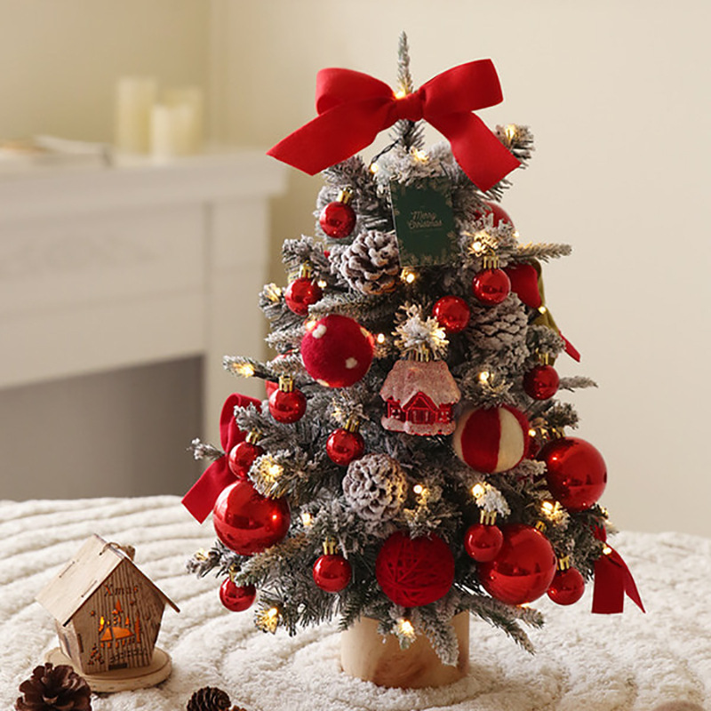 Shengyuan explosión de escritorio árbol de Navidad DIY set rojo y blanco decoración de Navidad decoración de ventanas de la sala de estar