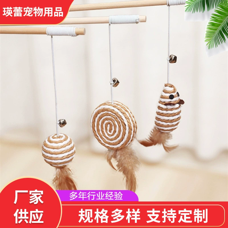 Игрушка для кошек, деревянная палочка, дразнящая палочка для самостоятельных развлечений, принадлежности для кошек, устойчивые к укусам и царапинам, мини-размеры для снятия скуки.