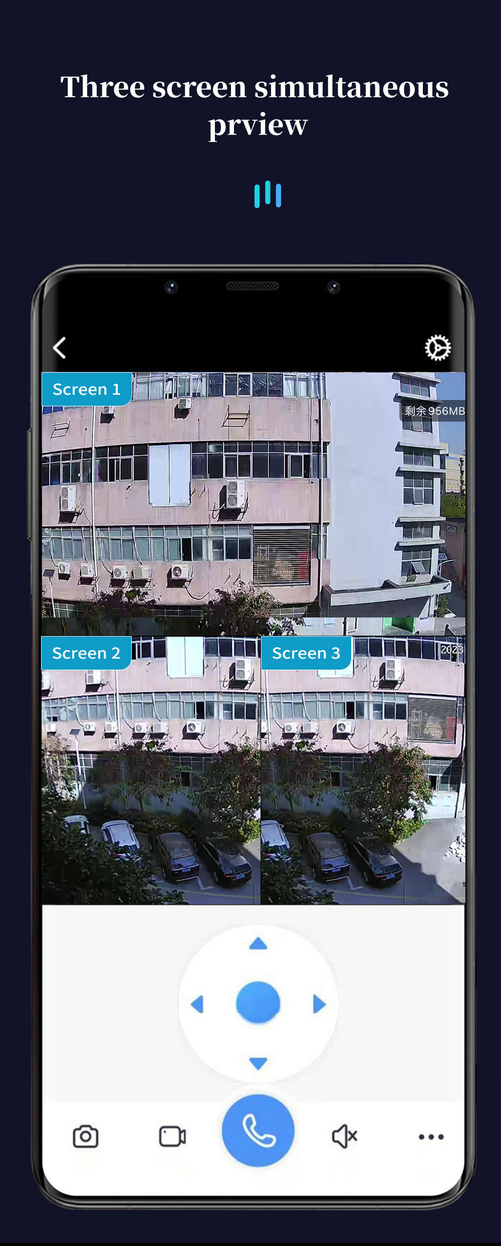 V380-WiFi Dört Lensli Üç Ekran İç Dış Mekan Full HD Renkli Uyarı Gözetim Kamerası