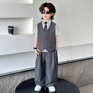 Children's Suit Dress British Boy Suit Suit First Birthday Class Photography Suit Kindergarten Gentleman Performance