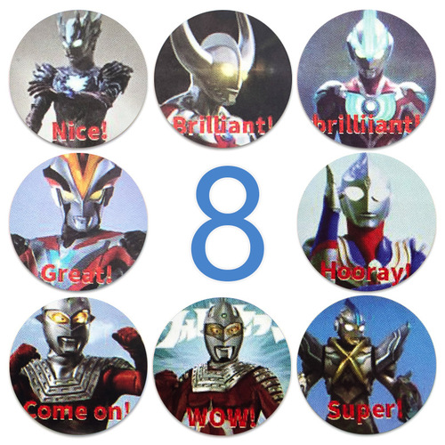 Cross-border wholesale Ultraman children's reward stickers kindergarten praise inspirational cartoon stickers Superman monster stickers