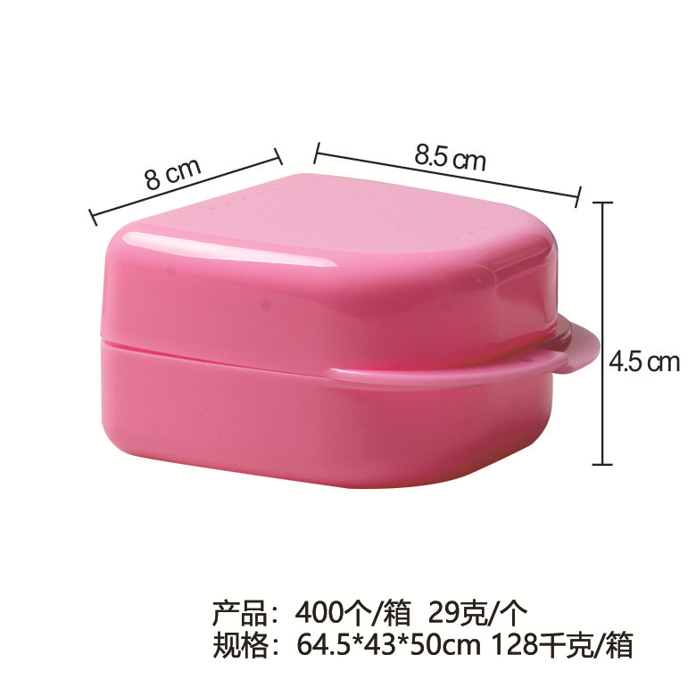 Caja de prótesis dental, caja de retenedor, caja de frenillos, caja de almacenamiento de dientes con red de correa dividida, caja de prótesis completa