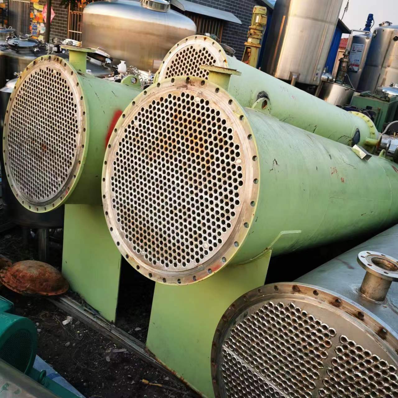 出售 二手列管冷凝器 二手不锈钢钛材列管冷凝器 二手高压换热器