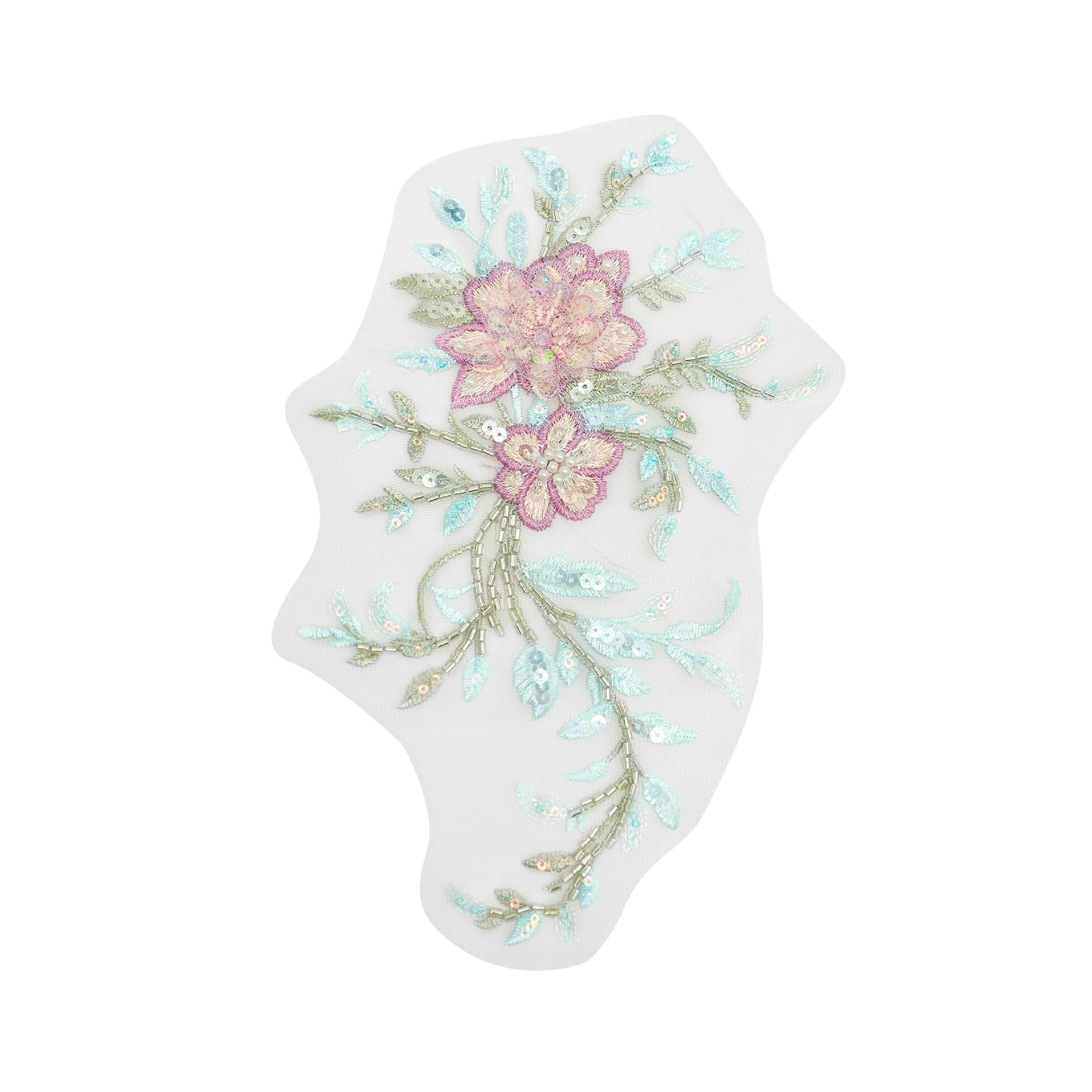 Hijo de malla hermoso bordado flor de tela multi-color opcional ropa vestido accesorios de decoración de ropa infantil image 7