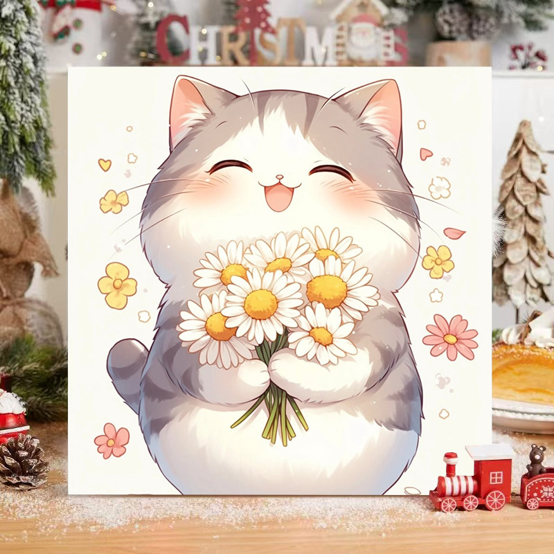 子猫デジタル油絵 diy 着色かわいい漫画動物手作り子供のシンプルな油絵装飾卸売|undefined