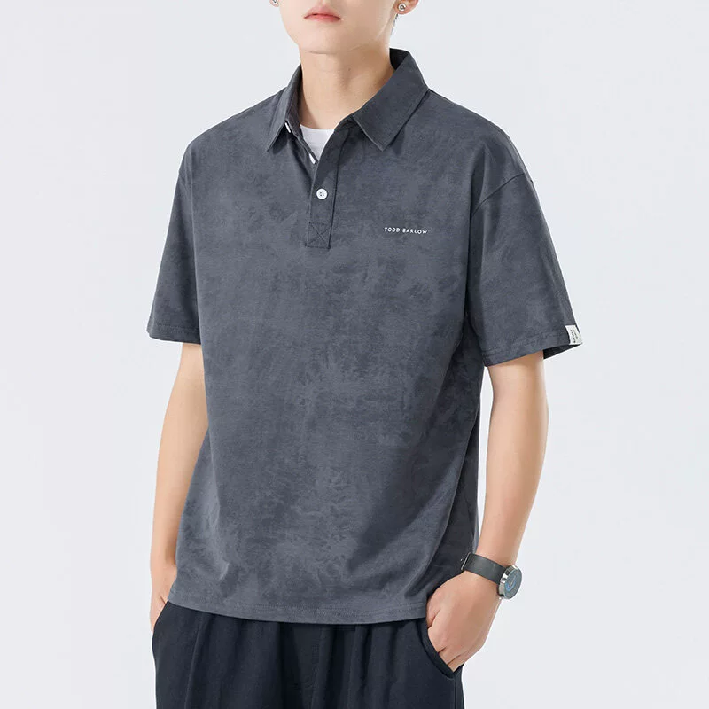 Мужская футболка с лацканами MP, модная брендовая футболка с принтом снежинок, хлопок, лето 2025, новая молодежная свободная повседневная мужская футболка