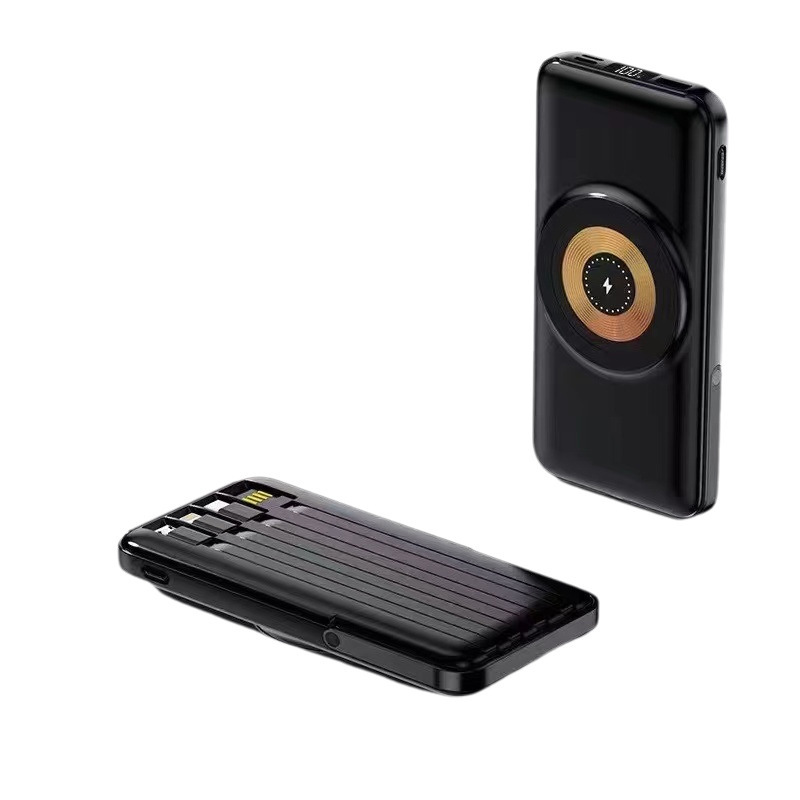 Fuente de alimentación portátil de carga rápida magnética inalámbrica 10000 Fuente de alimentación portátil con pantalla digital de tres líneas