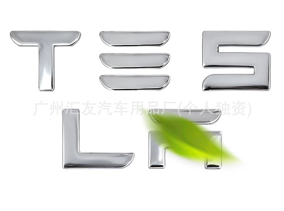 Tailgate Tesla: Tesla Car logo - silver-gray