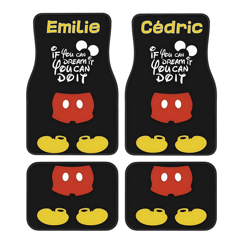 Cross-Border Temu Cartoon Car Floor Mats, Skin-Friendly, Dust-Proof, Easy-Care Floor Mats, Four-Piece Set, Stain-Resistant and Wear-Resistant Mats, Dropshipping