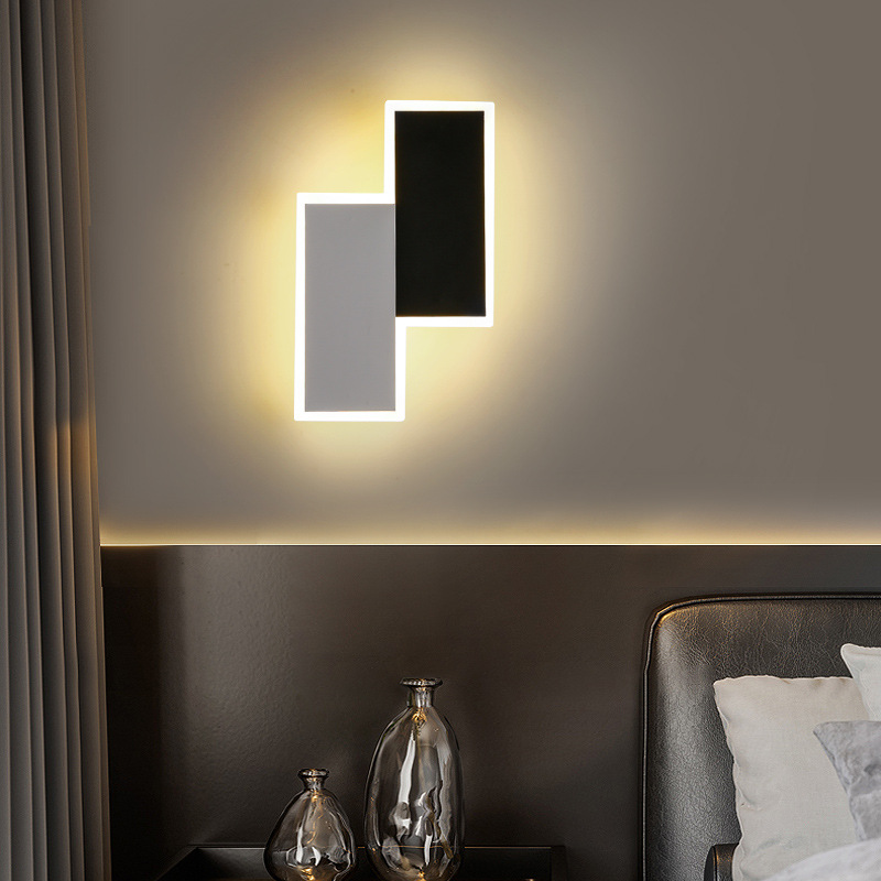 Pared de fondo Diseño creativo diseñador lámpara de pared escalera moderna minimalista fondo de cabecera de cama sala de estar lámpara nórdica lámpara de pasillo