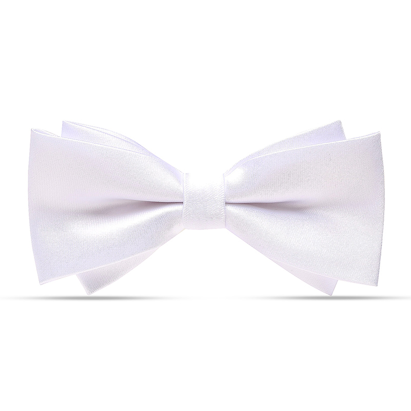 우아한 흰색 광택 나비 넥타이